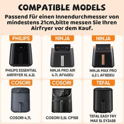 Accessoires voor Airfryer Gescht voor Philips Essential XL 6,2L (HD9270/90), Ninja PRO 4,7L AF140EU, Ninja MAX PRO 6,2L AF180EU, BPA-vrij heteluchtfrituurpan accessoires bakvorm, herbruikbare accessoires — thumbnail 3