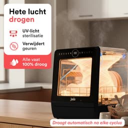 Joula Mini Vaatwasser met Waterreservoir - 8 Wasprogramma's - 5 Couverts - Kleine Smalle Vrijstaande Afwasmachine - Camping - Zwart — thumbnail 12
