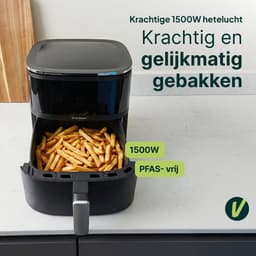 Vivid Green Airfryer 5L - Tot 4 Personen - PFAS-vrij - 12 Programma's - Digitaal Display — thumbnail 2