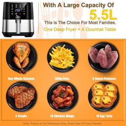 Olievrije Airfryer 5,5L met Touchscreen en 7 Kookprogramma's — thumbnail 3