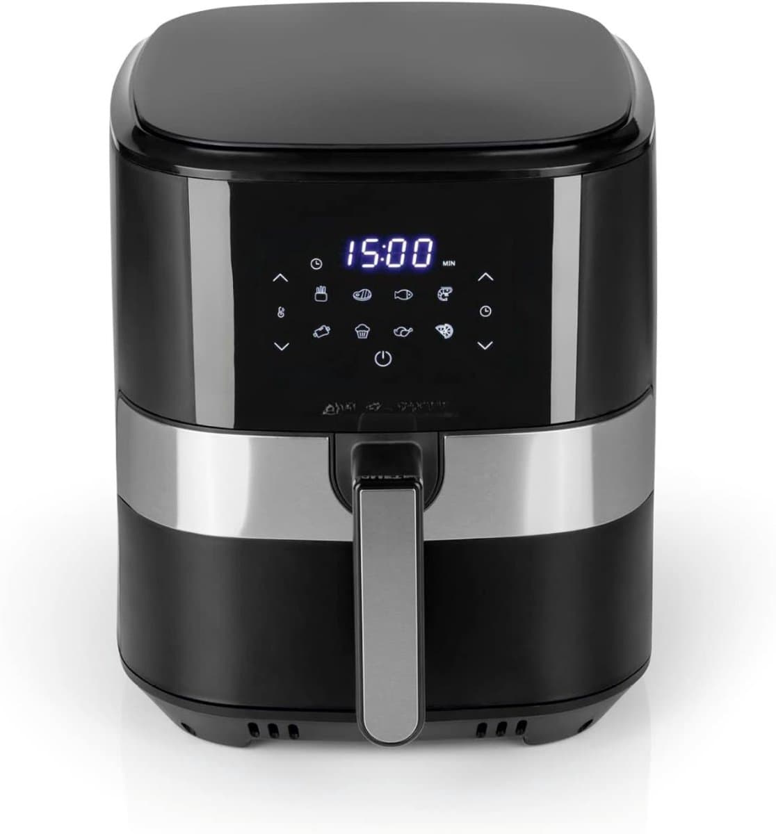Aurixi® Airfryer xl - Airfryer xxl - Heteluchtfriteuse - 6,2 Liter - 8 programma's - roestvrij staal/zwart - 30cm x 39cm x 34cm — afbeelding 1