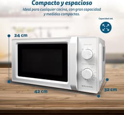 Magnetron 20 Liter 700W met 5 Vermogensstanden en Ontdooifunctie - Compacte Oven — thumbnail 3