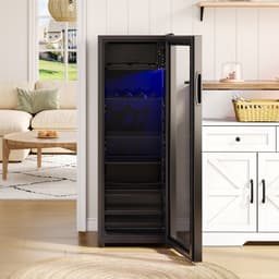 OKWISH Mini Koelkast – Stil En Energiezuinig – 128 L – Roestvrij Staal – Zwart – Met Vriesvak En Ledverlichting — thumbnail 6