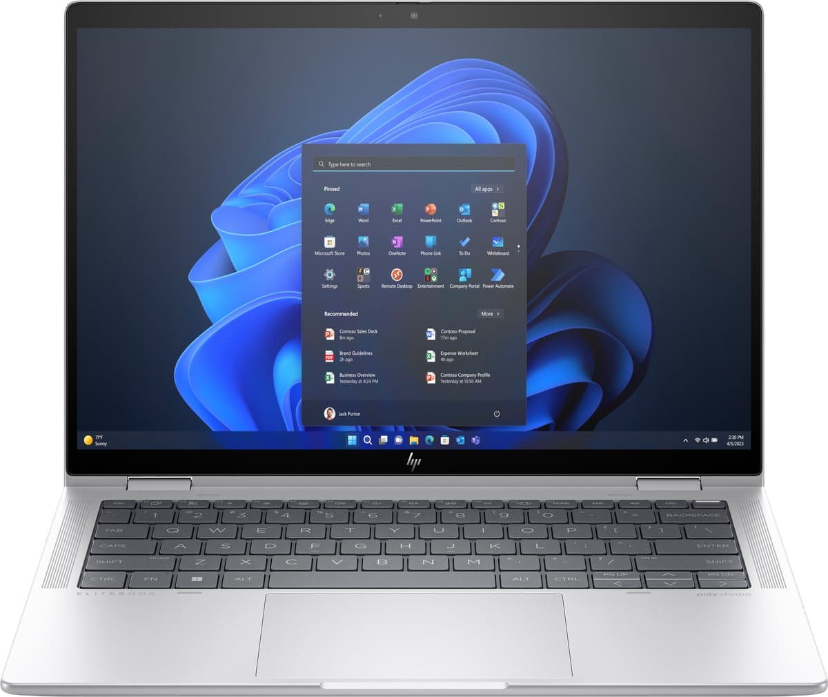 HP Elite x360 1040 14 inch G11 2-in-1 Notebook PC Intel Core Ultra 5 125H Hybride (2-in-1) 35,6 cm (14") Touchscreen WUXGA 16 GB LPDDR5x-SDRAM 512 GB SSD Wi-Fi 6E (802.11ax) Gratis DOS AI PC — afbeelding 1