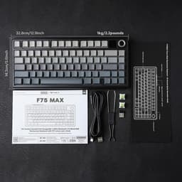 EPOMAKER x AULA F75 MAX - Zwart/Grijs - Mechanisch Draadloos Toetsenbord - RGB - 75% - QWERTY - Gaming Keyboard - Leobog Reaper Switch — thumbnail 2
