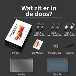 Portable Monitor Triple - Full HD - Geschikt Voor 15” / 18,1” Tri-Screen - Laptop Scherm Uitbreider - Inclusief Beschermhoes en Kabels — thumbnail 5