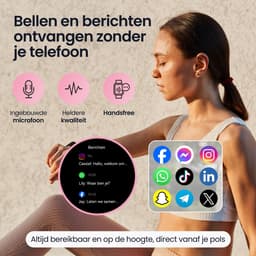 Siltcon® Auréa Smartwatch Dames & Heren - Horloge Dames - Stappenteller Horloge Dames - Hartslagmeter - Slaapmonitor - Saturatiemeter - Geschikt voor iOS/Android - AMOLED - RVS - Elke pols - Incl. 5 Bandjes — thumbnail 3