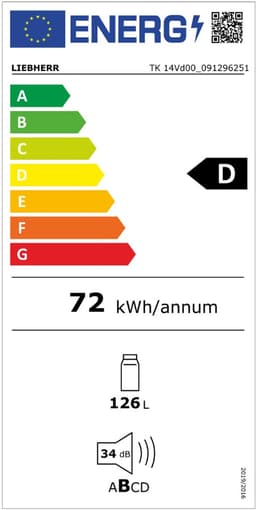 Liebherr RD 1400-20 - Tafelmodel koelkast - energiezuinig - 125 liter - 55 cm breed - Energielabel D - Koelkast - Compact - Vrijstaand - 4 legplateaus - Wit — thumbnail 7