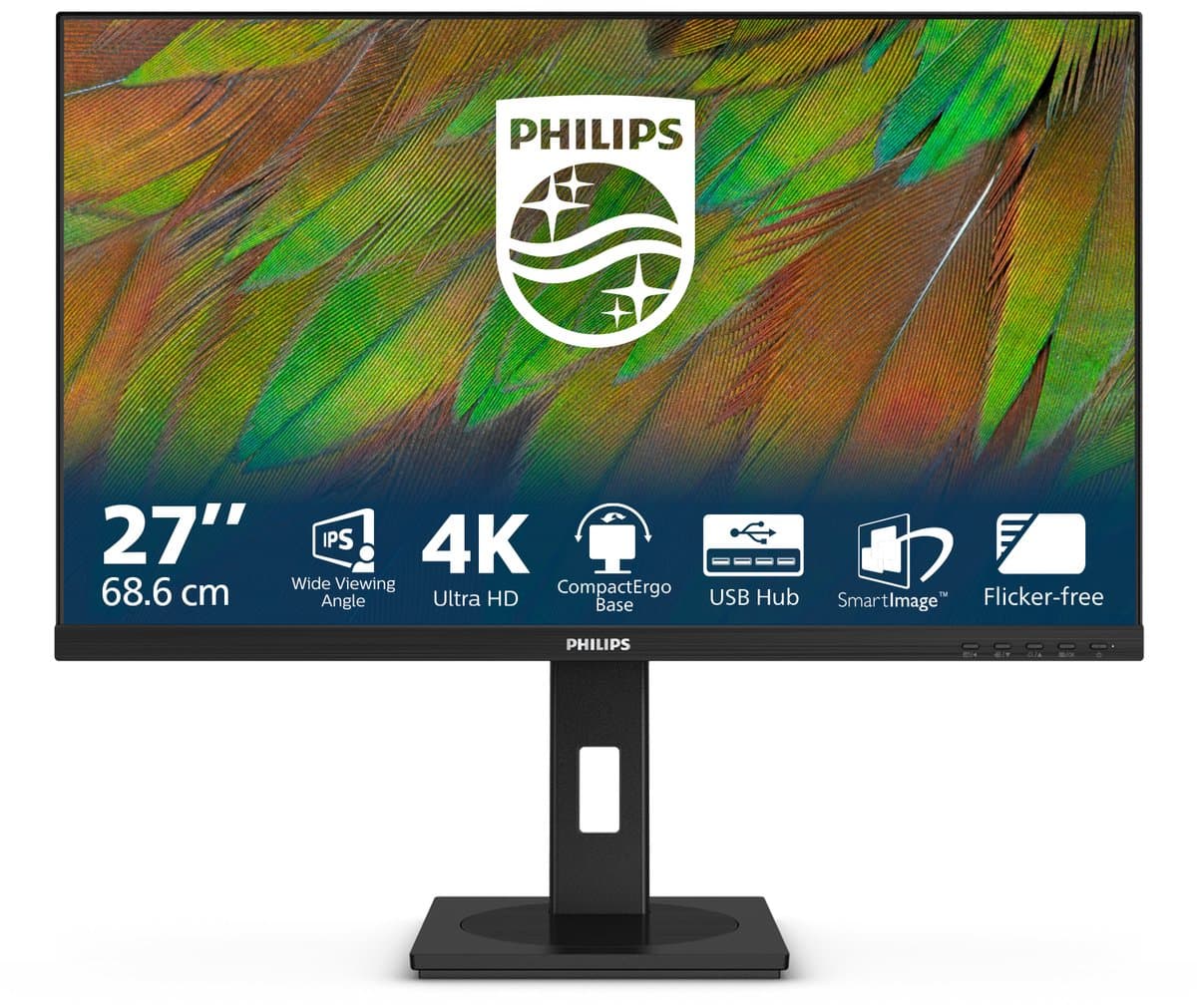 Philips 3000 series 27B1N3800/00 computer monitor 68,6 cm (27") 3840 x 2160 Pixels 4K Ultra HD LCD Zwart — afbeelding 1
