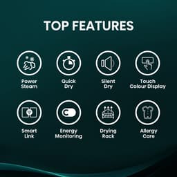 Hisense DH5I104BBAB - Wasdroger - 10 kg - Zwart - Warmtepomp - Vrijstaand - Energieklasse A - Auto Dry - iCare - iDry - Trommelverlichting - ConnectLife - TouchScreen - Stoom functie - Anti Kreuk — thumbnail 10