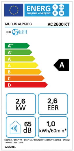 mobiele monobloc airconditioning 2600w 25m² - taurus alpatec - ac2600kt — thumbnail 4