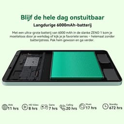 Blackview ZENO 1 Tablet - 8 inch Android 15 Tablet - 12 GB RAM+64 GB ROM(2TB TF) - T615 8-Kern KI-Chip - 4G LTE+WiFi 5G - 6000mAh - Face ID - Widevine L1 - BT5.2 - Groen — thumbnail 11