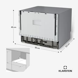 Klarstein Vaatwasser inbouwvaatwasser - Compact model van 45 cm, 6 couverts, UV-hygiëne, AquaStop, energie-efficiëntieklasse D, stil 49 dB, intuïtieve bediening - Vaatwasmachine Compacte - 6 Maatgedekken - voor Keuken - Eco-Programma — thumbnail 6