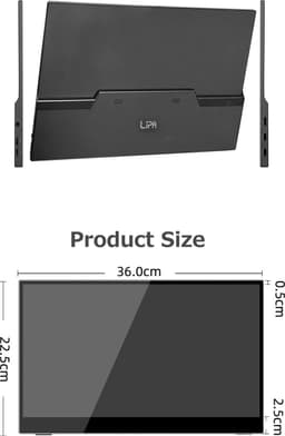 Lipa AX-60T portable monitor 4K Ultra HD 15.6 inch - Met Touchscreen - Draagbare monitor - Computerscherm - Beeldscherm - Portable monitoren - HDMI - 2x USB C & 1x Micro usb - Hoes en kickstand - Ook voor consoles - 3840 x 2160 UHD - Dual speakers — thumbnail 5