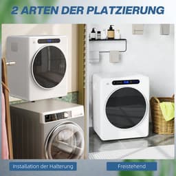 HOMCOM Laundry Dryer Edelstahl, ABS 49L x 43B x 61H cm Weiß — thumbnail 10