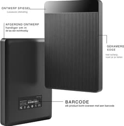 VIN® Externe Harde Schijf Extern 500GB Ultra Slim Draagbare Harde Schijf USB kabel HDD Opslag Compatibel voor PC, Mac, Laptop, Xbox, Xbox One, PS4 (Zwart) HD-006 - 500GB - Zwart — thumbnail 6