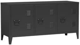 TV meubel zwart met 3 deuren - Lowboard 113x40x58 cm — thumbnail 4