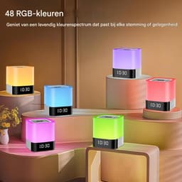 GELLDG Draagbare Bluetooth-luidspreker met verlichting - kan gebruikt worden als nachtlampje - aanraakgevoelige dimbare wekker - RGB-kleurveranderende ledverlichting - een geschikt cadeau geschikt voor meisjes, kinderen, tieners — thumbnail 4