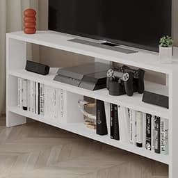 Moderne Hoek TV Kast voor Schermen tot 32 Inch – Compacte Laag Kast met Houten Bovenkant en IJzeren Poten – Perfect voor Kleine Woonkamers — thumbnail 4