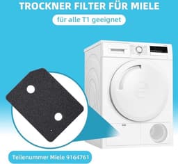 4 stuks 9164761 droger filters voor Miele T1-serie warmtepompdroger, fijn/grof 207 x 157 x 30 mm wasdroger sokkelfilter — thumbnail 5