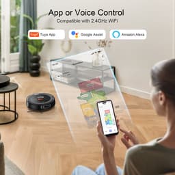 Robotstofzuiger met Dweilfunctie & Automatische Leegbasis – 4000 Pa Zuigkracht – LiDAR Navigatie – App & Alexa – Tot 260 min – Zwart — thumbnail 5