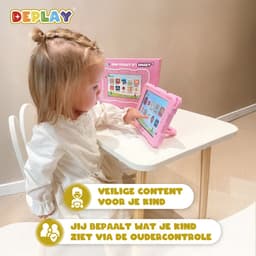 DEPLAY Kindertablet SMART 5 – Android 15 - 64GB Opslag - 4GB RAM – Kidsproof Tablet – Ouder controle – Vanaf 2+ Jaar – 8 Inch – Met Pen, Beschermhoes, Keycord & Blauwlicht Screenprotector – 5000 mAh Batterij – Blauw — thumbnail 6