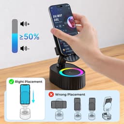 5-in-1 Bluetooth Speaker - Telefoonhouder met 3000mAh Powerbank - Opvouwbare Speaker met RGB Verlichting - Cadeau voor Mannen en Vrouwen - Zwart - 1 Stuk — thumbnail 3