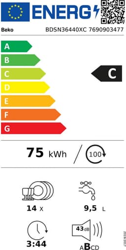 Beko BDSN36440XC Semi-ingebouwd 14 couverts — thumbnail 2