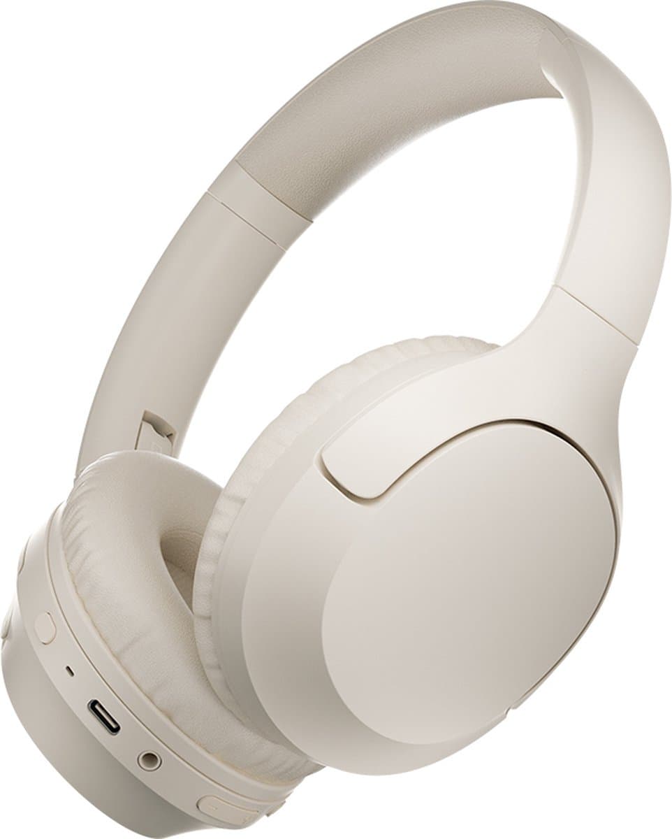Over Ear Koptelefoon Draadloos - Draadloze Headset met Microfoon - Bluetooth 5.3 - 60 Uur Batterij - Inklapbaar - ENC Kristalheldere Gesprekken - Bluetooth Headset - Wit — afbeelding 1