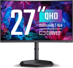 Cooler Master GM27QP-EK - LED-Monitor 27'' VA - Curved (1500R) - 2560 x 1440 QHD - 240 Hz - 1 ms - 400 cd/m² - 2500:1 - Zwart — thumbnail 1