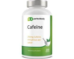 Cafeïne Tabletten - 200 Tabletten - PerfectBody.nl