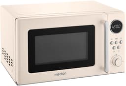 MEDION retro magnetron (20 liter, ca. 800 watt, 5 magnetronstanden, 8 automatische programma's, digitaal display, ontdooifunctie, compact, MD15000) beige — thumbnail 5