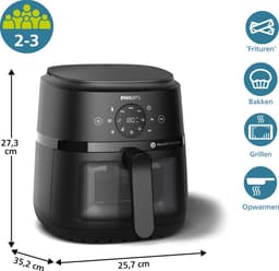 Philips 2000 Series Airfryer - NA220/00 - Kijkvenster - RapidAir - 4.2L - Tot 4 Personen - Zwart — thumbnail 9