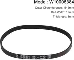 W10006384 Wasmachine-aandrijfriem, aandrijfriem, reserveonderdeel voor wasmachine, droger — thumbnail 1