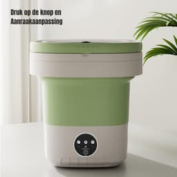 REN® Camping Wasmachine - Mini Wasmachine - Wasmachines - Opvouwbare Kleine Wasmachine en Droger - 7.5L - met Afvoer - Groen - 30cm x 30cm x 33cm; 2.08 kg — thumbnail 5