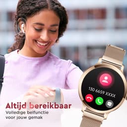 Golden Sound AMOLED Smartwatch Dames - 3 extra bandjes - Horloge dames - Geschikt voor elke laptop en smartphone - Stappenteller - Slaapmonitor - Saturatiemeter - 42mm — thumbnail 10