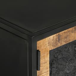 TV-kast 110x30x40 cm, massief ruw mango hout en ijzer — thumbnail 3