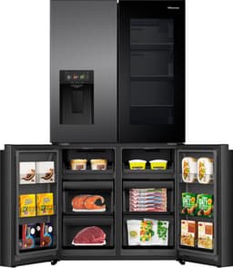 Hisense RQ600P7SKE - Amerikaanse koelkast - Energielabel E - PureView Door - 6,86" Intelligent Hub touchscreen display - Water- & ijsdispenser - Metal Tech Cooling - No Frost - Zwart - Multi-Air Flow - Super Cool - Fast Freeze - 37dB (A) - 615 Liter — thumbnail 3