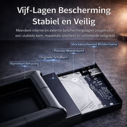 DM Externe harde schijf 500GB - USB-C - Stootvaste HDD voor professioneel gebruik - Zwart — thumbnail 9