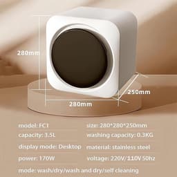 Mini Draagbare Wasmachine en Drogercombinatie voor Babykleding en Ondergoed — thumbnail 2