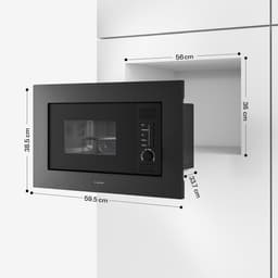 Klarstein Magnetron Verosteel inbouwmagnetron met grill – 20 l, 700 W & 800 W grill, 8 programma's, touchbediening, roestvrij staal, geïntegreerde magnetron, zwart roestvrij staal - 20L - voor Keuken - Timer - RVS - Microwave — thumbnail 3