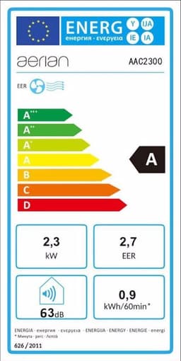Aerian airconditioner AAC2300 - mobiele airco - Timer - Geschikt voor Ontvochtiging - Wit — thumbnail 6