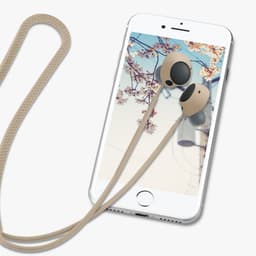 kwmobile Strap Compatible with Sony WF-C700N - Silicone Cord Holder for Wireless Earphones - Beige — thumbnail 4