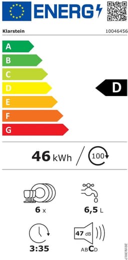 Klarstein Vaatwasser inbouwvaatwasser - Compact model van 45 cm, 6 couverts, UV-hygiëne, AquaStop, energie-efficiëntieklasse D, stil 49 dB, intuïtieve bediening - Vaatwasmachine Compacte - 6 Maatgedekken - voor Keuken - Eco-Programma — thumbnail 9