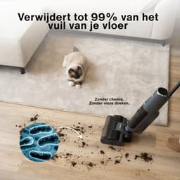 Achaté Dweilstofzuiger – 3-in-1 Steelstofzuiger met Dweilfunctie – Nat & Droog Vloerreiniger – Draadloos 55 min – Zelfreinigend – Voor streeploos schone vloeren — thumbnail 11