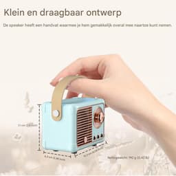 Ynkkvre - Retro bluetooth speaker - vintage decor - draagbare draadloze bluetooth speaker -blauw — thumbnail 3