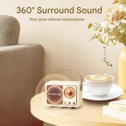 Ynkkvre - Retro bluetooth speaker - vintage decor - draagbare draadloze bluetooth speaker -Wit — thumbnail 7