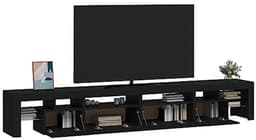 Moderne TV kast met LED verlichting 260x36.5x40cm - Zwart - Elegante Mediamöbel voor elk Interieur — thumbnail 4