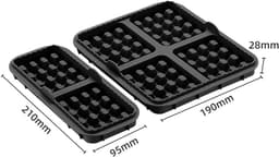 2 stuks wafelinzetstukken - geschikt voor Philips Airfryer 3000-serie (6L/3L) & Tefal EY9018 Airfryer - zwart — thumbnail 5