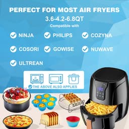 YONO Airfryer Accessoires Set XL - Ø 20cm - Universeel geschikt voor Princess/Tefal/Inventum/Philips/Tristar - 18 Delig — thumbnail 2
